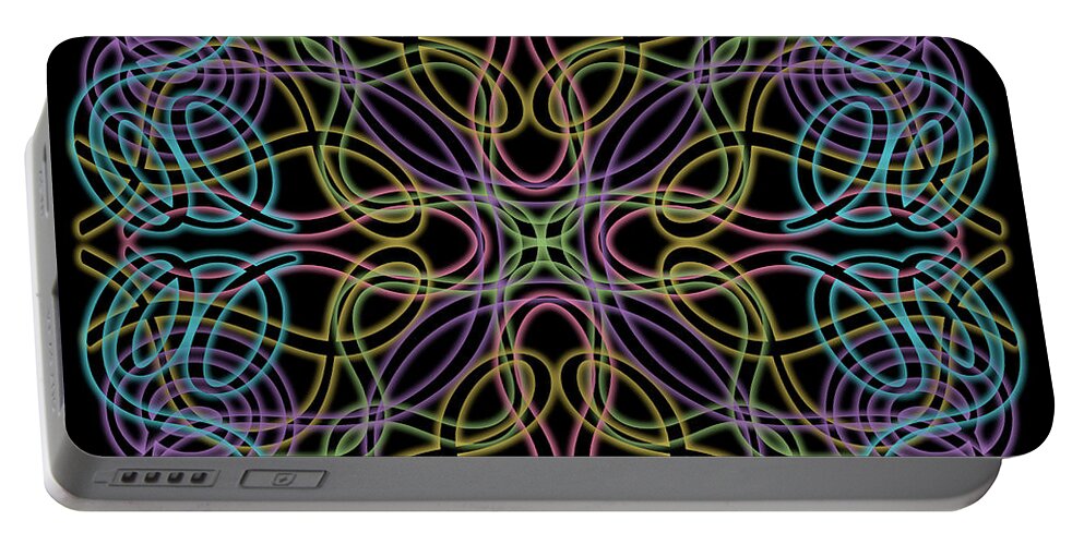 Illuminated Abstract Portable Battery Charger featuring the digital art Enlightenment by Becky Titus