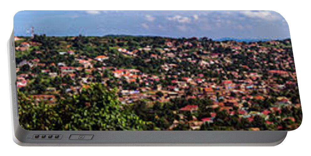 Panoramic Portable Battery Charger featuring the photograph Entebbe Hillside by Tim Dussault