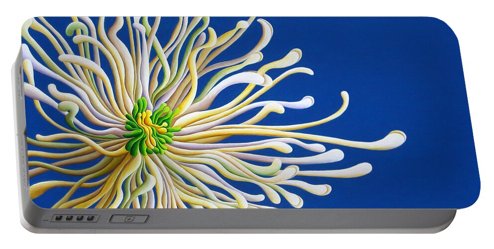 Chrysanthemum Portable Battery Charger featuring the painting Entendulating Serene Blossom by Amy Ferrari