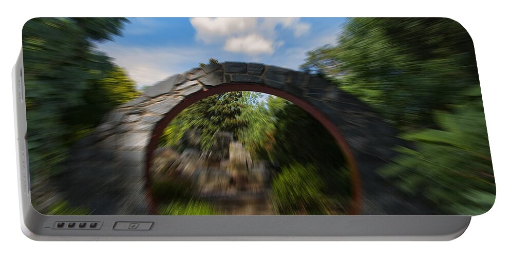 Garden Portable Battery Charger featuring the digital art Entering The Garden Gates Abstract by Flees Photos