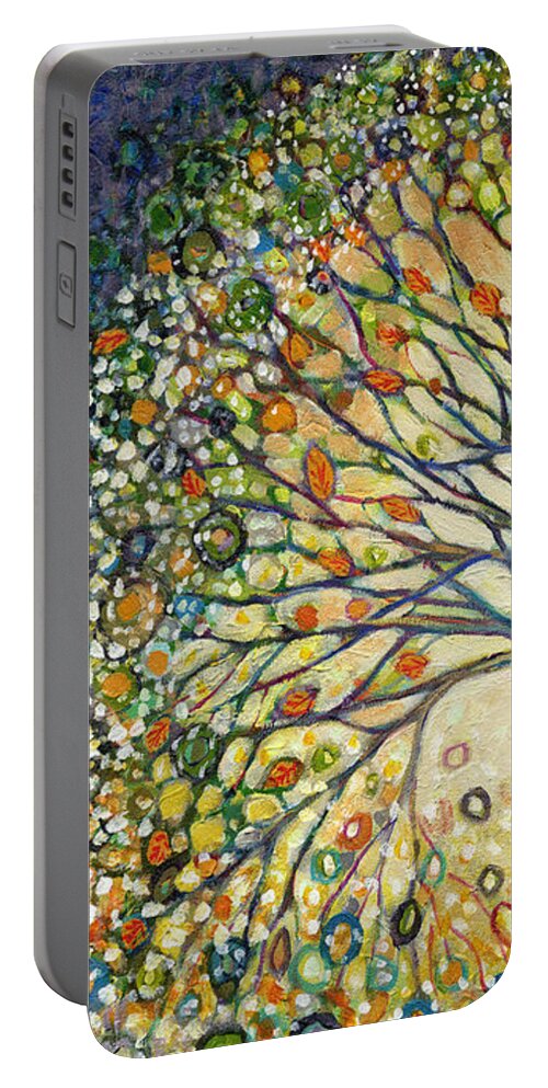 Tree Portable Battery Charger featuring the painting Entwined No 2 by Jennifer Lommers