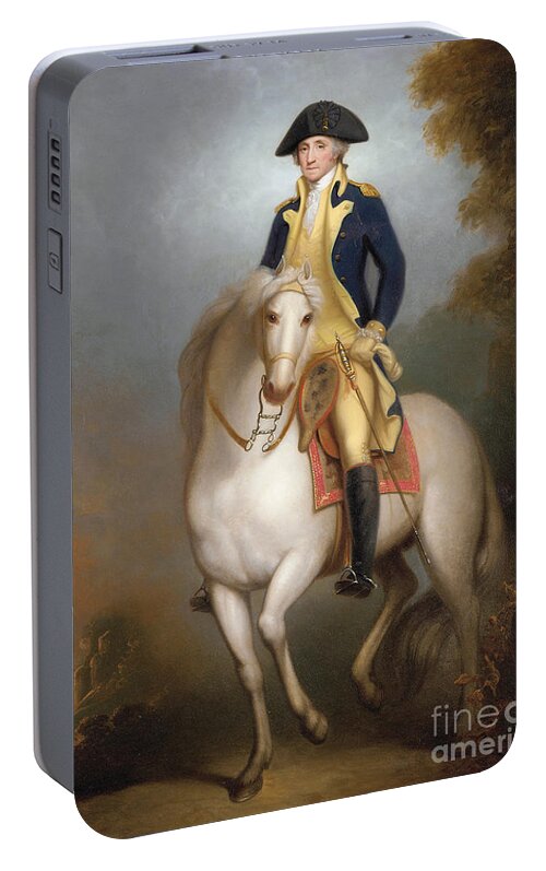 Equestrian Portrait Of George Washington Portable Battery Charger featuring the painting Equestrian portrait of George Washington by Rembrandt Peale