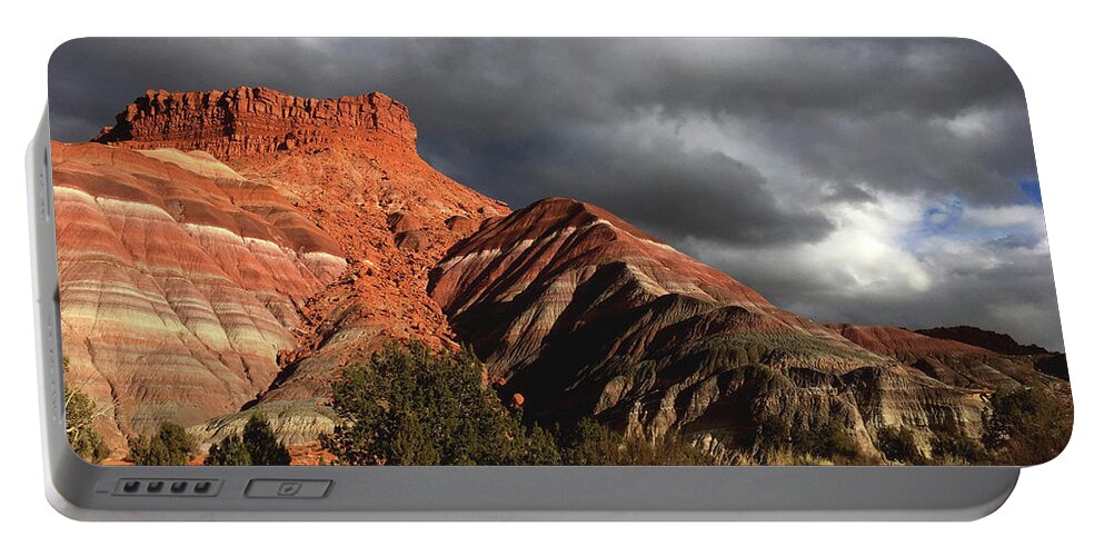 Clouds Portable Battery Charger featuring the photograph Escalante Staircase by Carol Milisen