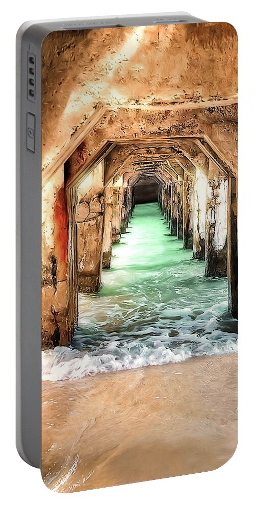 Pier Portable Battery Charger featuring the digital art Escape to Atlantis by Pennie McCracken