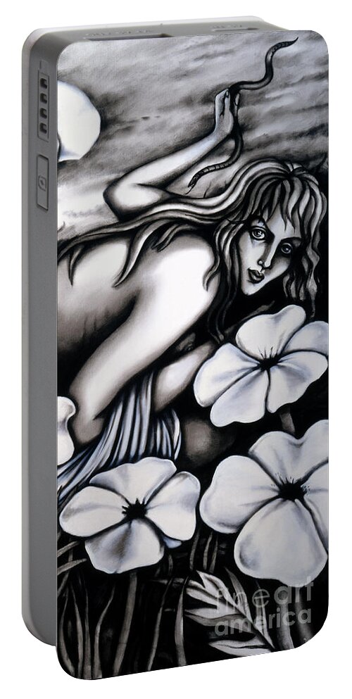 Fantasy Portable Battery Charger featuring the painting Eva by Valerie White