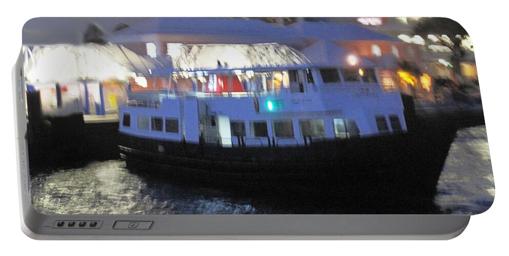 Ferry Portable Battery Charger featuring the photograph Evening Ferry by Ian MacDonald