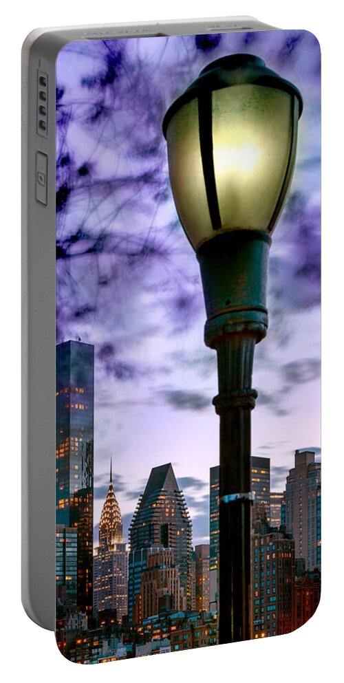 New York City Portable Battery Charger featuring the photograph Evening Glow by Az Jackson