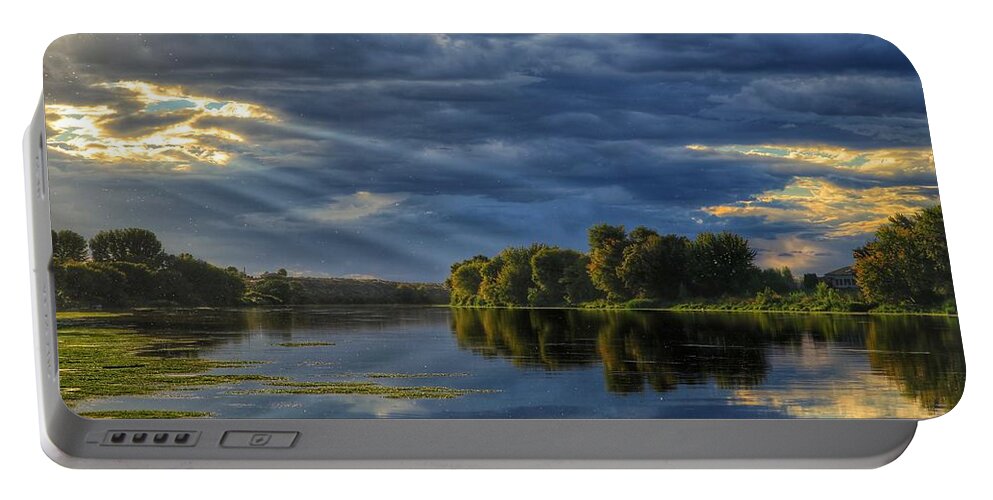 Evening Light Portable Battery Charger featuring the photograph Evening Light by Lynn Hopwood