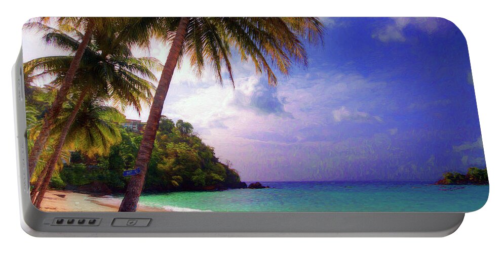 Tropics Portable Battery Charger featuring the photograph Evening Paradise by Sharon Ann Sanowar