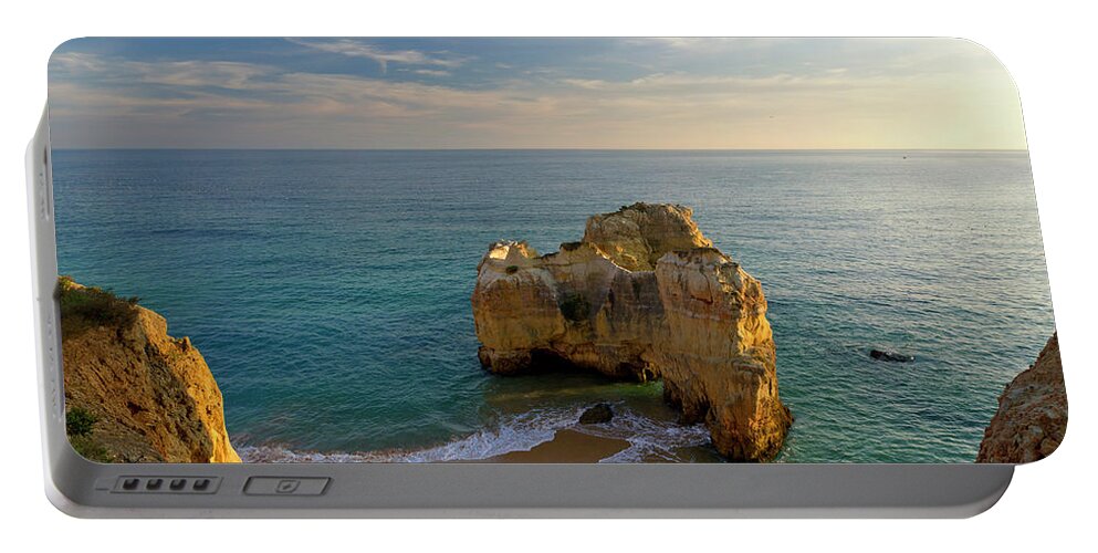 Portugal Portable Battery Charger featuring the photograph Evening rocha rocks by Mikehoward Photography