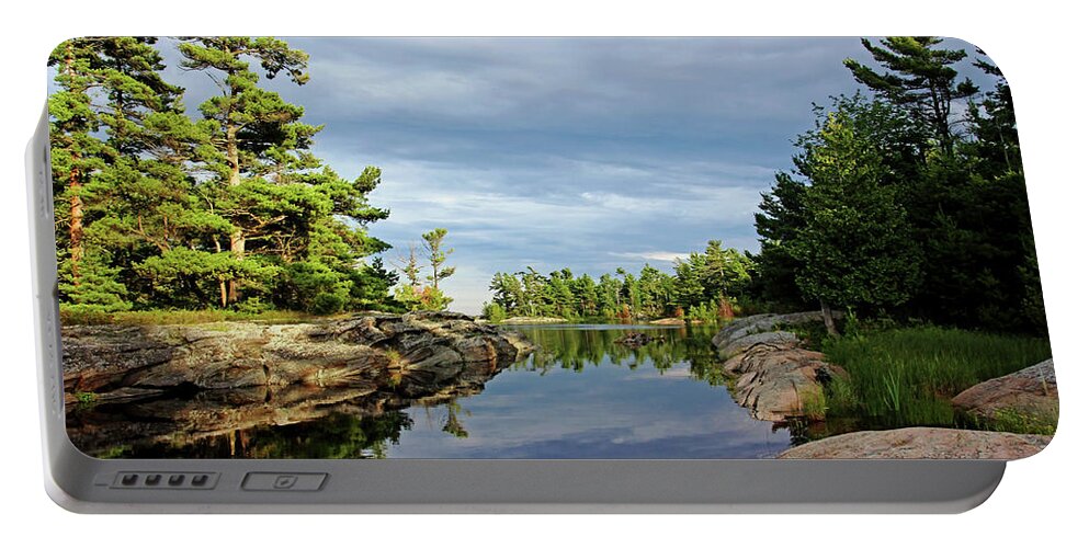 Franklin Island Portable Battery Charger featuring the photograph Evening Silence Franklin Island by Debbie Oppermann
