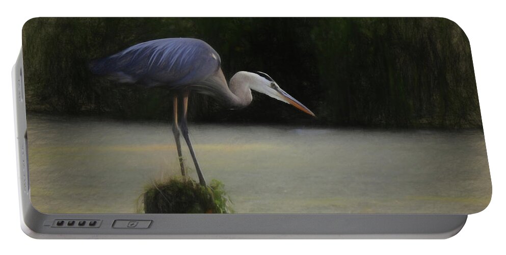 Great Blue Heron Portable Battery Charger featuring the photograph Ever Vigilant - The Great Blue Heron by Scott Cameron