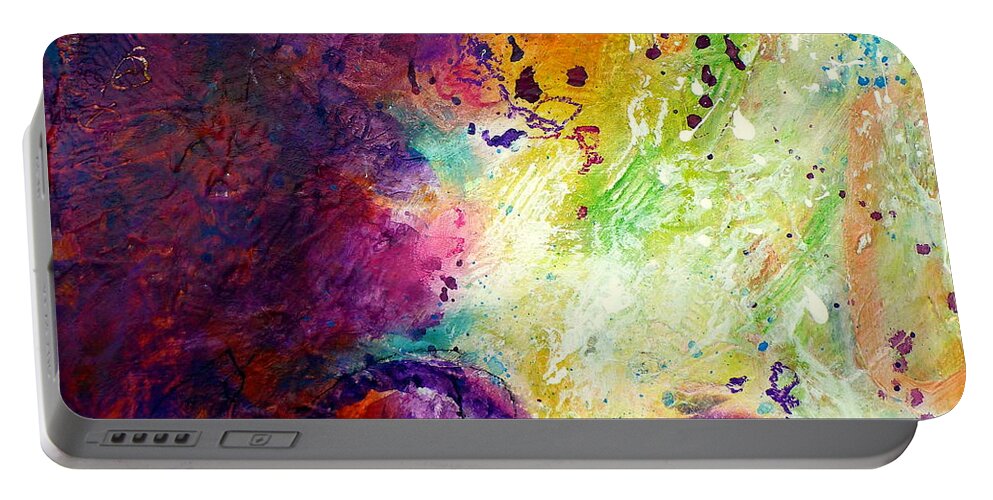 Abstract Painting Portable Battery Charger featuring the painting Evermore by Tracy Bonin