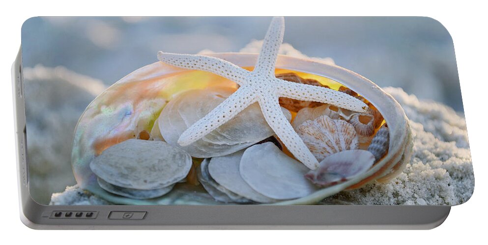 Seashells Portable Battery Charger featuring the photograph Every Grain of Sand by Melanie Moraga