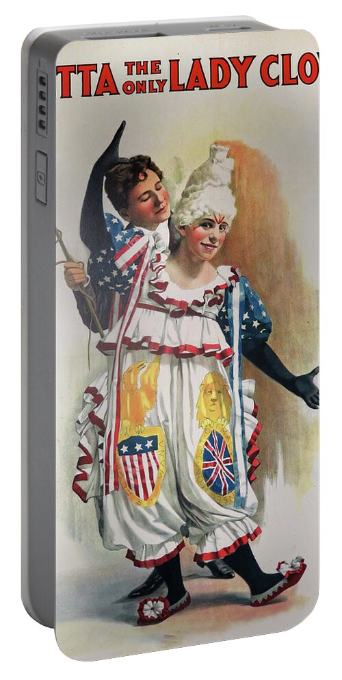 Clown Portable Battery Charger featuring the photograph Evetta The Lady Clown by Dave Mills
