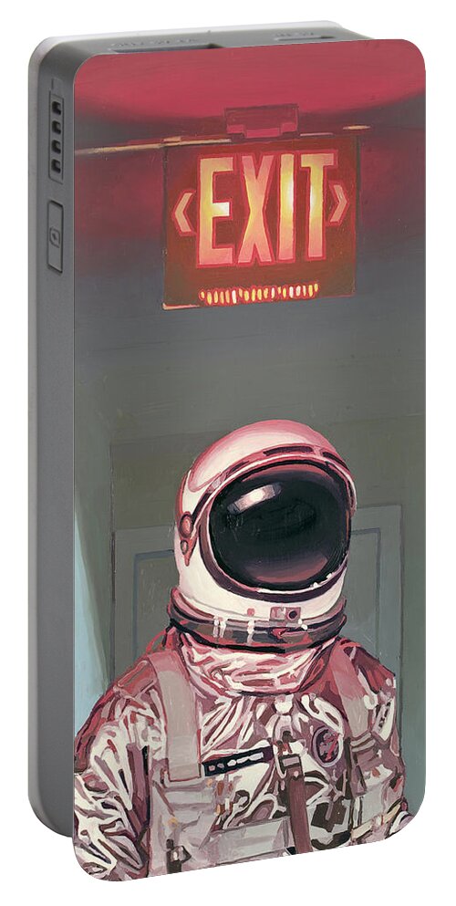 Astronaut Portable Battery Charger featuring the painting Exit by Scott Listfield