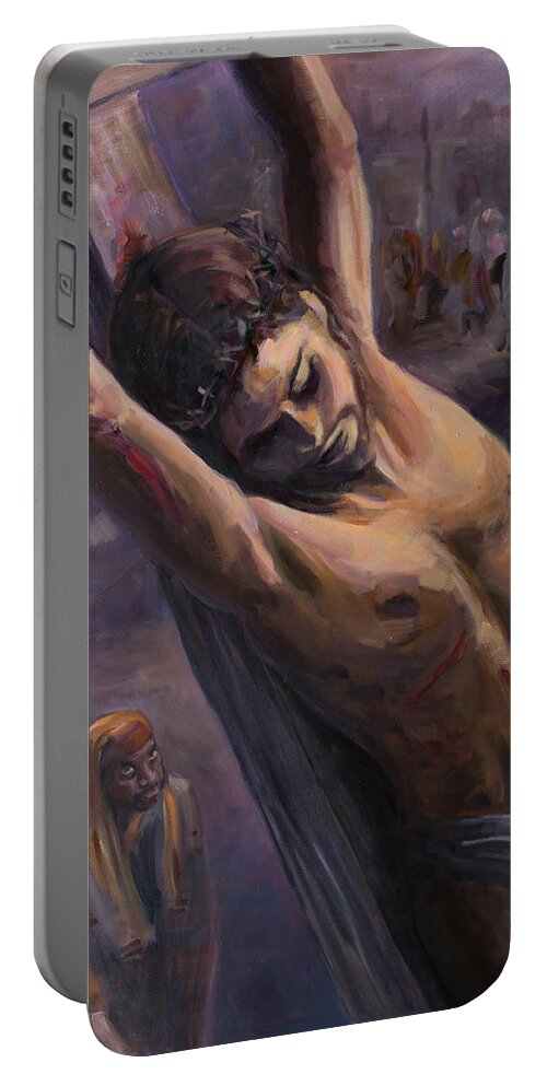 Jesus Portable Battery Charger featuring the painting Extreme Sacrifice by Marco Busoni