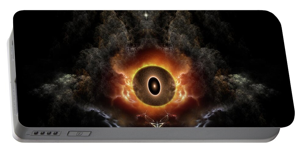 Eye Of Chaos Portable Battery Charger featuring the digital art Eye Of Chaos by Rolando Burbon