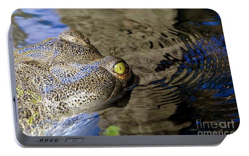 Crocodile Portable Battery Charger featuring the photograph Eye of the Crocodile by David Lee Thompson