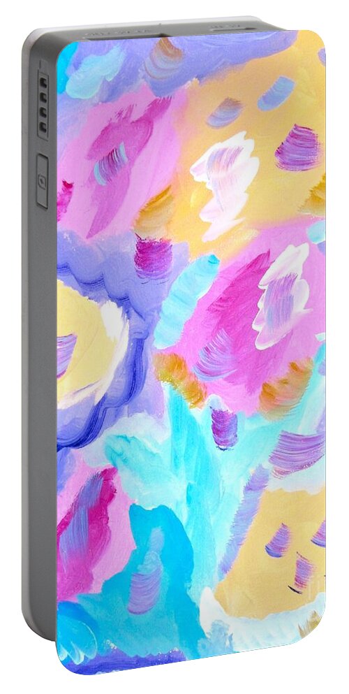 The Eye Of The Storm Portable Battery Charger featuring the painting Eye of The Storm by Phyllis Kaltenbach