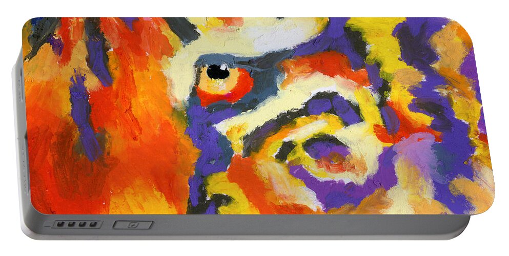 Tiger Portable Battery Charger featuring the painting Eye of the Tiger by Stephen Anderson