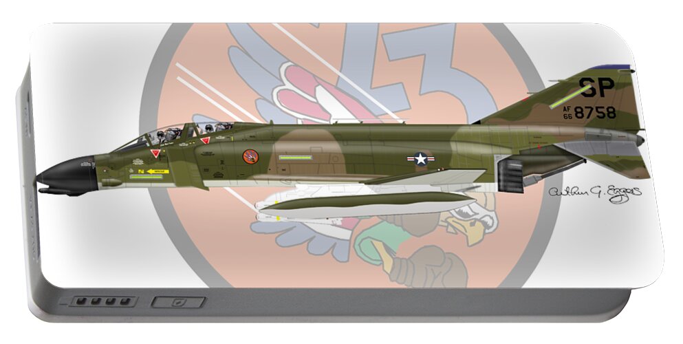 F-4d Portable Battery Charger featuring the digital art F-4D Phantom by Arthur Eggers