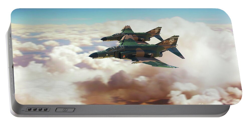 F4 Portable Battery Charger featuring the digital art F4 Phantom 82ATRS by Airpower Art