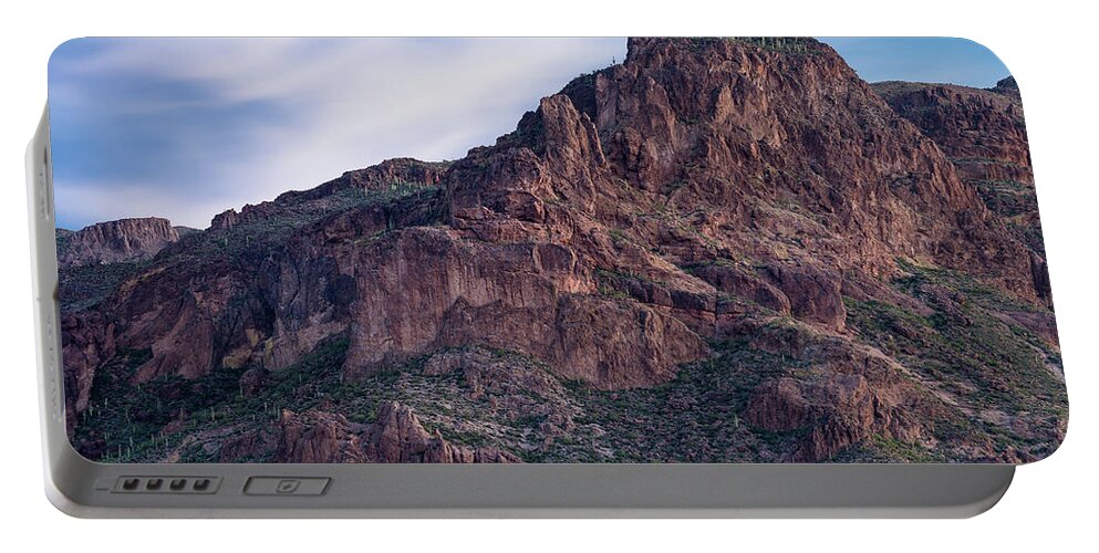 Superstition Mountains Portable Battery Charger featuring the photograph Face of Superstitions 1 by Greg Nyquist