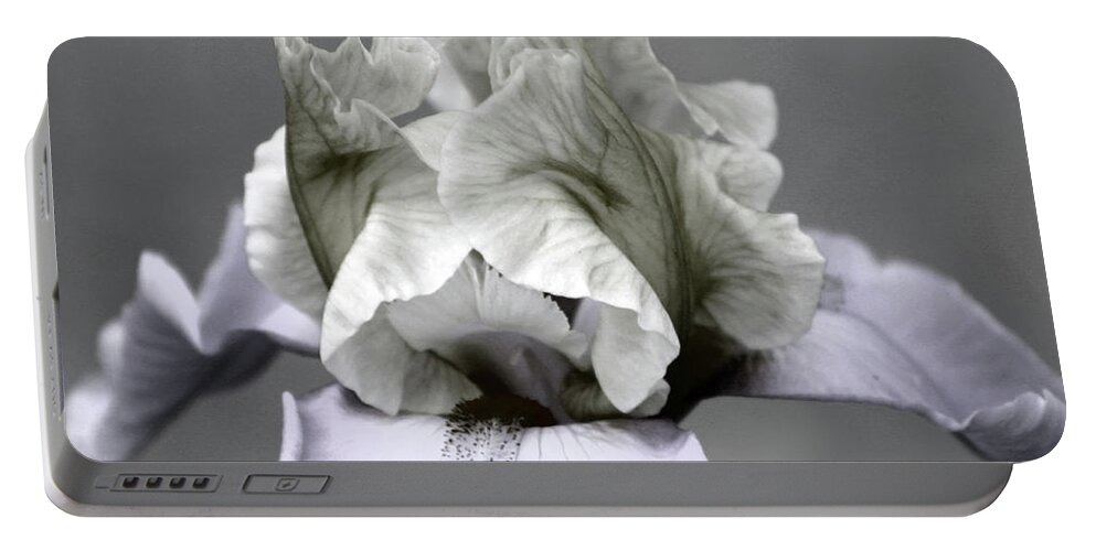 Desaturated Portable Battery Charger featuring the photograph Faded Iris 6622 H_5 by Steven Ward