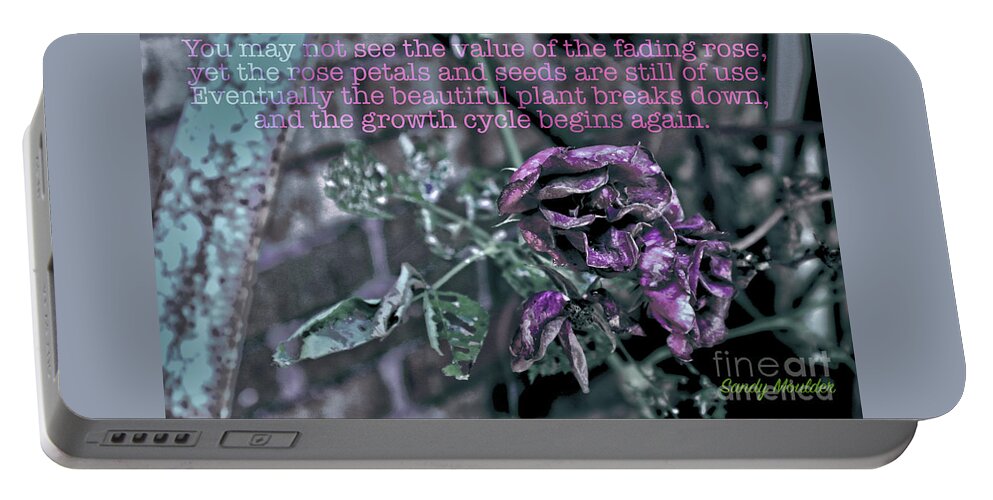 Rose Portable Battery Charger featuring the photograph Fading Rose by Sandy Moulder