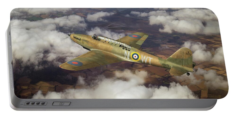 35 Squadron Portable Battery Charger featuring the photograph Fairey Battle in flight by Gary Eason