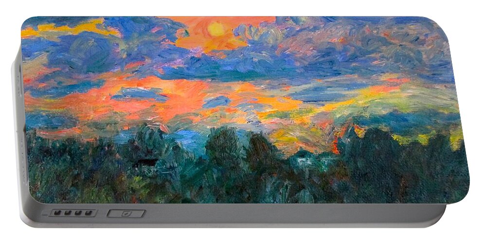 Kendall Kessler Portable Battery Charger featuring the painting Fairlawn Eve Stage Two by Kendall Kessler