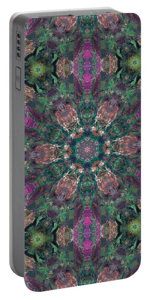 Acrylics Portable Battery Charger featuring the mixed media Fairy Magic II by Maria Watt