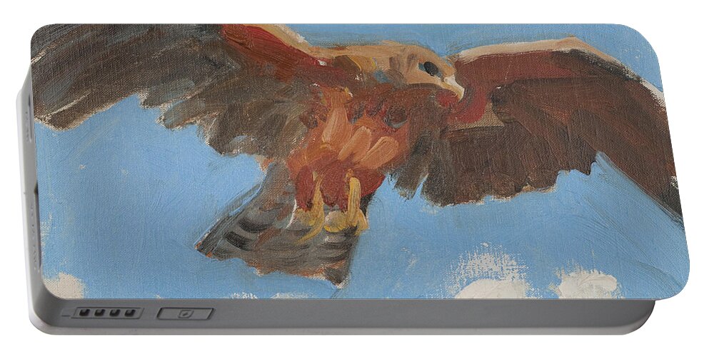 19th Century Art Portable Battery Charger featuring the painting Falcon by Akseli Gallen-Kallela