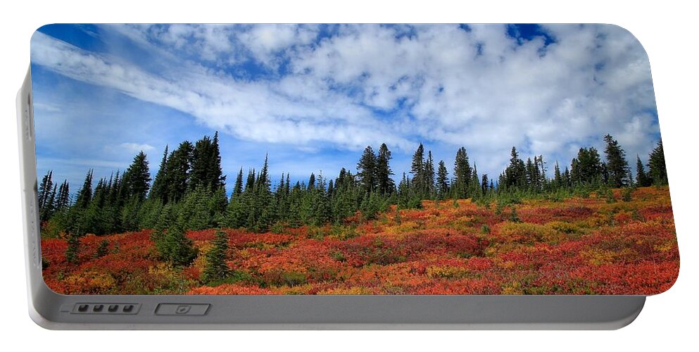Fall Colors At Mount Rainier Portable Battery Charger featuring the photograph Fall colors at Mount Rainier by Lynn Hopwood