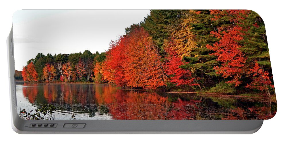 Fall Portable Battery Charger featuring the photograph Fall colors in Madbury NH by Nancy Landry