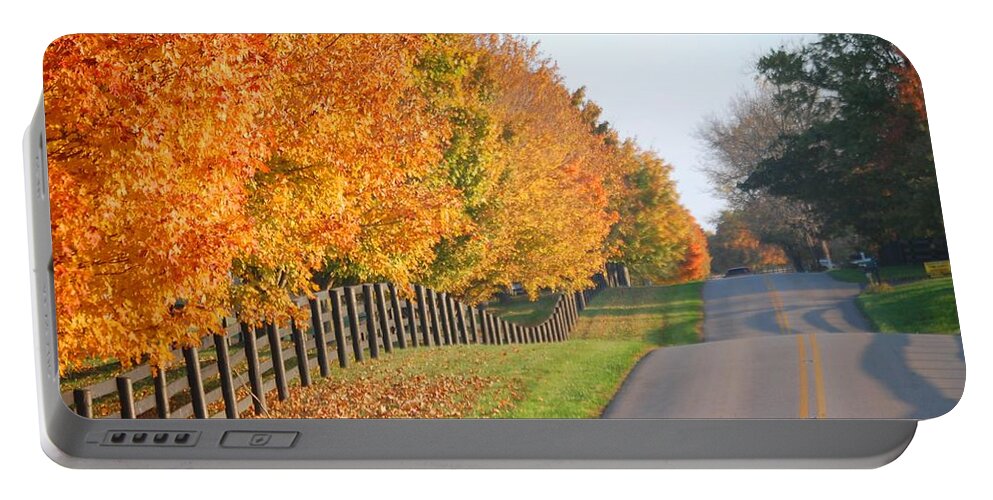 Horse Farms Portable Battery Charger featuring the photograph Fall in Horse Farm Country by Sumoflam Photography