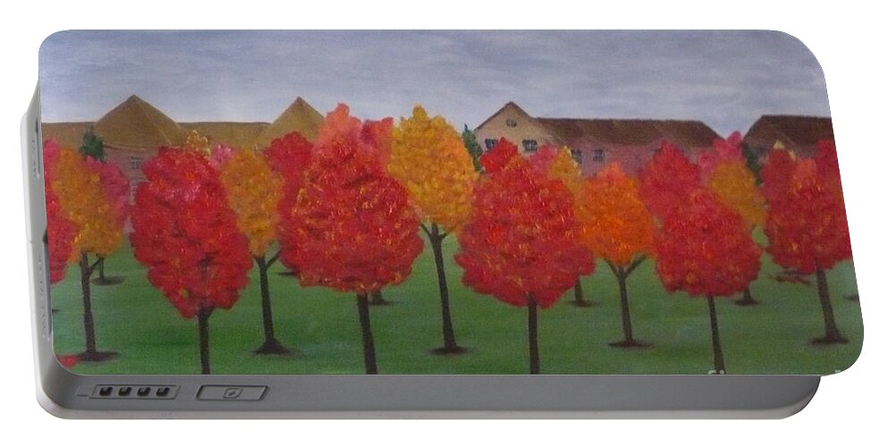 Fall Portable Battery Charger featuring the painting Fall In Markham by Monika Shepherdson