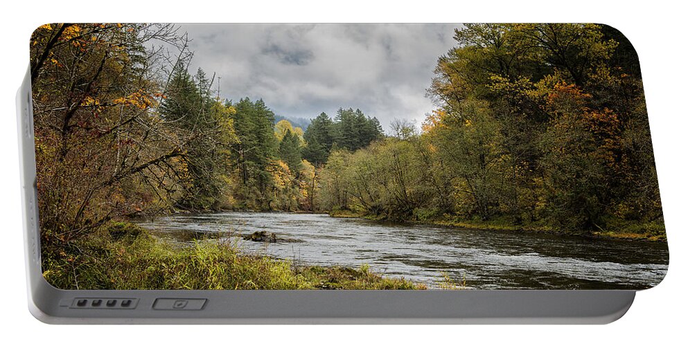 Mckenzie River Portable Battery Charger featuring the photograph Fall on the McKenzie River by Belinda Greb