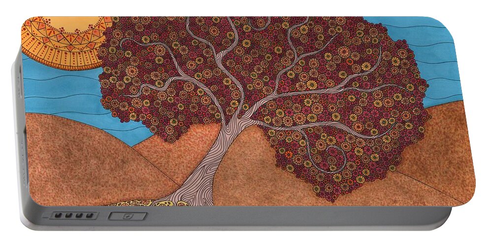 Fall Portable Battery Charger featuring the drawing Fall Splendor by Pamela Schiermeyer