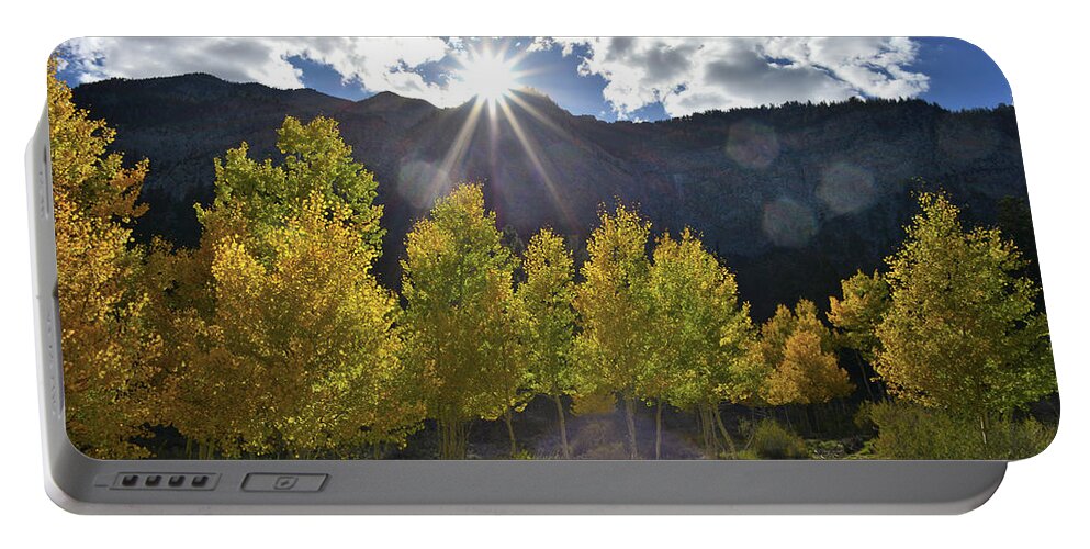 Humboldt-toiyabe National Forest Portable Battery Charger featuring the photograph Fall Sun Setting Over Mt. Charleston by Ray Mathis