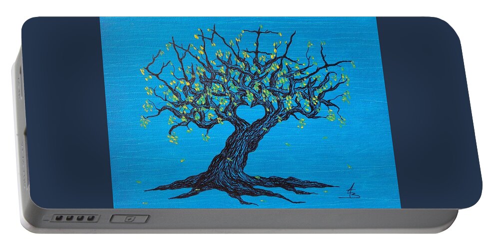 Family Portable Battery Charger featuring the drawing Family Love Tree by Aaron Bombalicki