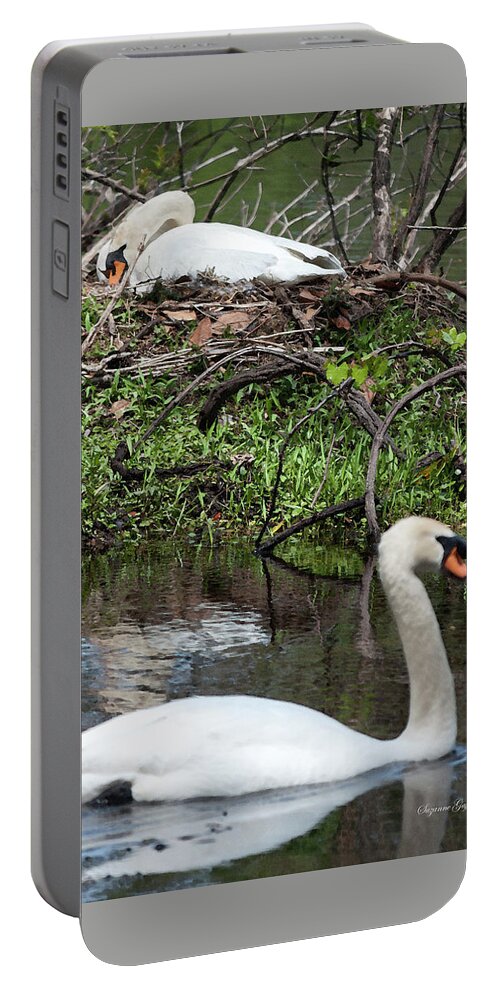Photograph Portable Battery Charger featuring the photograph Family Nesting Time by Suzanne Gaff
