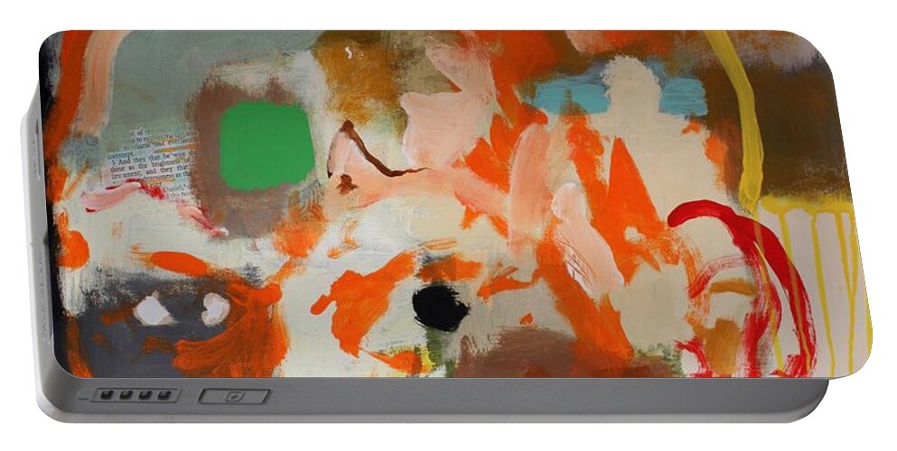 Abstract Portable Battery Charger featuring the painting Fantastic Mind by Aort Reed