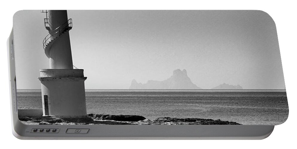 Balearics Portable Battery Charger featuring the photograph Far De La Savina Lighthouse, Formentera by John Edwards