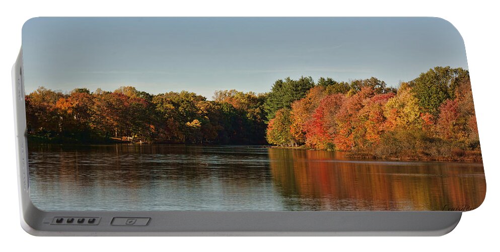Lake Portable Battery Charger featuring the photograph Farrington Lake in the Fall by Louise Reeves