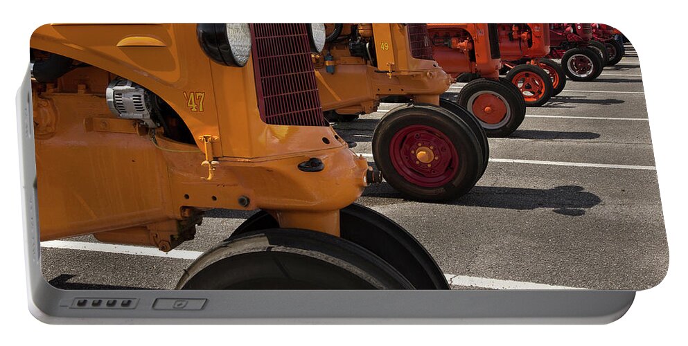 Tractors Portable Battery Charger featuring the photograph Farm Machinery Show by Mike Eingle