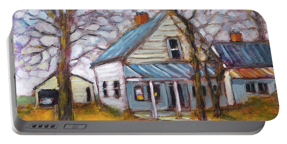 Farmhouse Portable Battery Charger featuring the painting Farmhouse Life by Mike Bergen