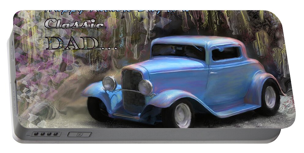 Digital Art Portable Battery Charger featuring the painting Fathers Day Classic Dad by Susan Kinney