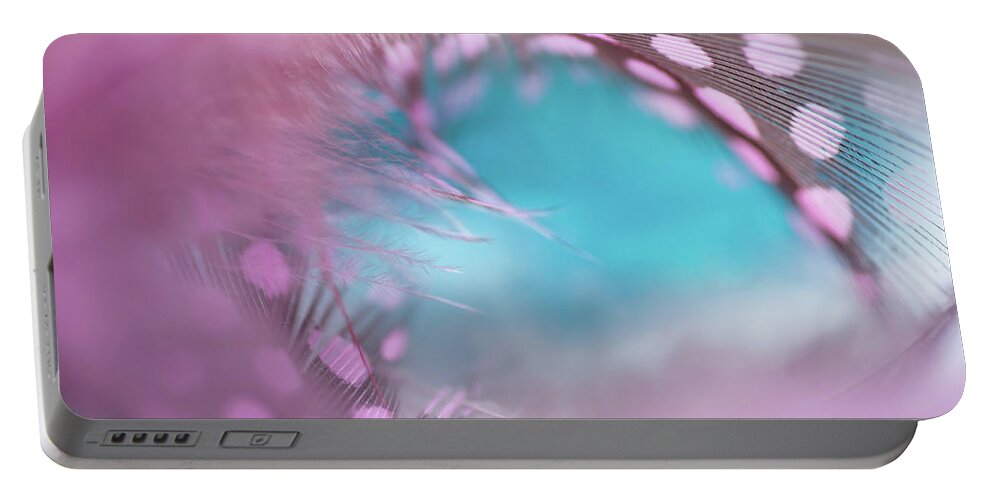 Jenny Rainbow Fine Art Photography Portable Battery Charger featuring the photograph Feather Wave. Angel Series by Jenny Rainbow